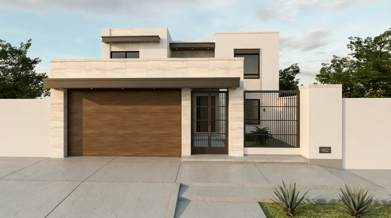 Casa CG-01, exteriores · fachada. Proyecto residencial de Félix Fragoso Arquitectos