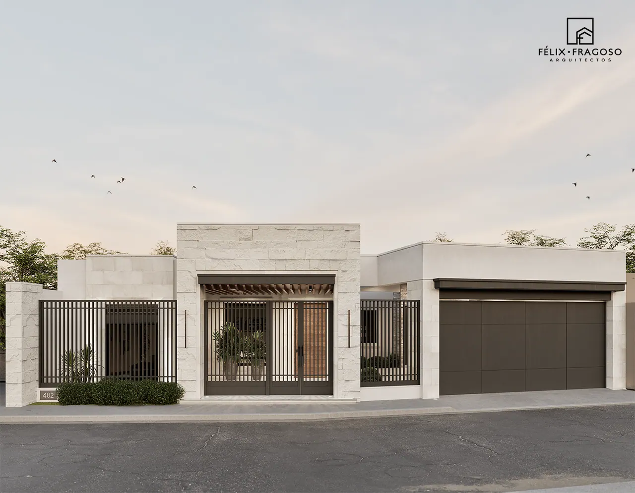 Casa LC-01, exteriores. Proyecto residencial de Félix Fragoso Arquitectos